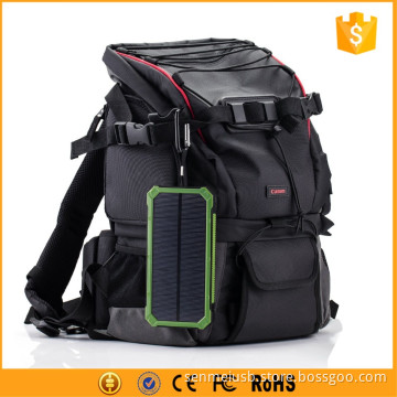 Outdoor emergency solar power bank 12000mah with keychain and carabiner